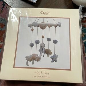 Ceiling Hanging Mobile - Gray and Cream - marine life